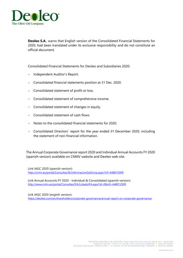 Thumbnail Deoleo Financial Statement 2020