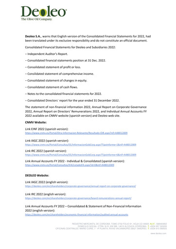 Thumbnail Deoleo Financial Statement 2022