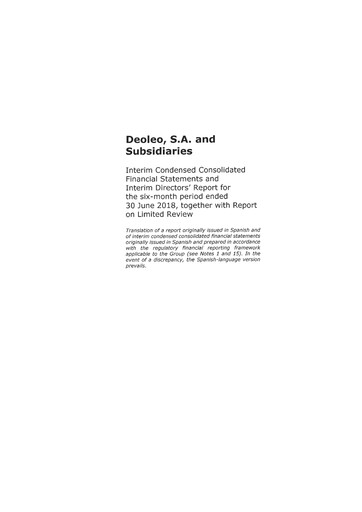 Thumbnail Deoleo Half-year Report 2018-h1