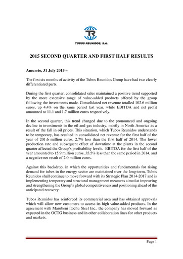 Thumbnail Tubos Reunidos Half-year Report 2015-h1