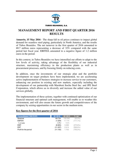 Thumbnail Tubos Reunidos Quarterly Report 2016-q1
