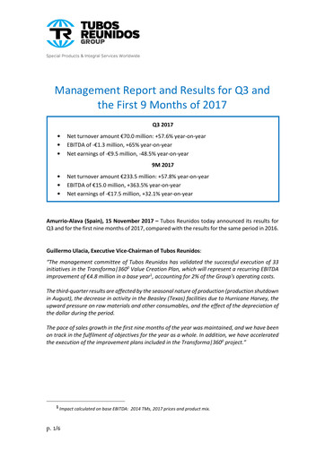Thumbnail Tubos Reunidos Quarterly Report 2017-q3