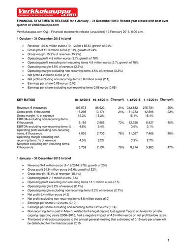 Thumbnail Verkkokauppa.com Financial Statement 2015