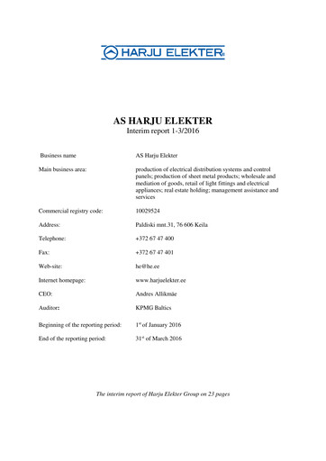 Thumbnail AS Harju Elekter Quarterly Report 2016-q1