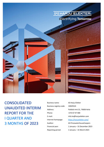 Thumbnail AS Harju Elekter Quarterly Report 2023-q1