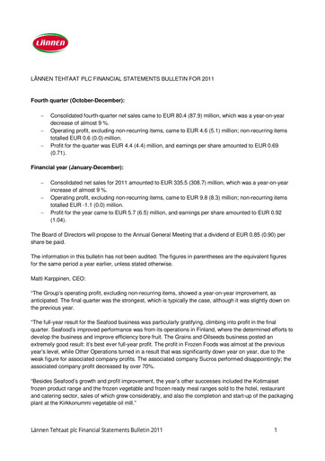 Thumbnail Apetit Oyj Financial Statement 2011