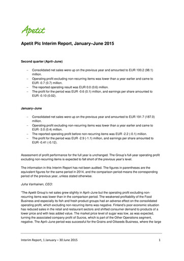 Thumbnail Apetit Oyj Half-year Report 2015-h1
