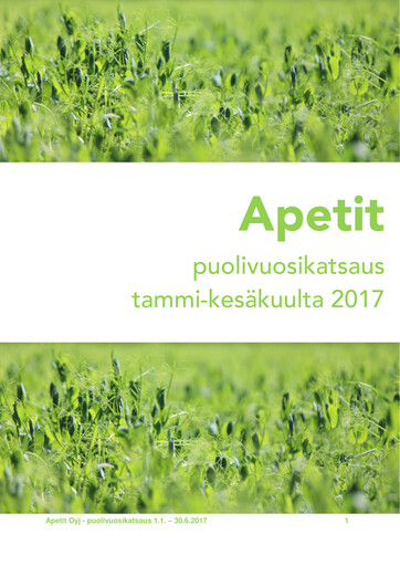 Thumbnail Apetit Oyj Half-year Report 2017-h1