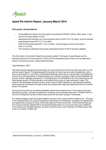 Thumbnail Apetit Oyj Quarterly Report 2014-q1