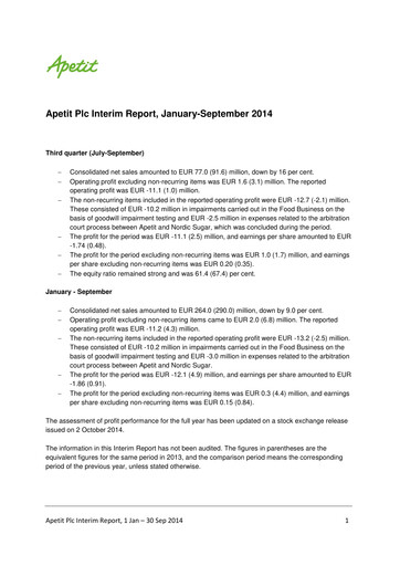 Thumbnail Apetit Oyj Quarterly Report 2014-q3