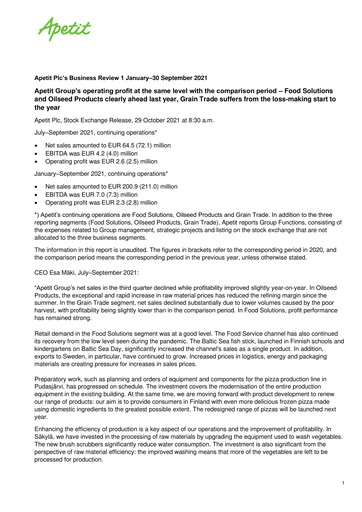 Thumbnail Apetit Oyj Quarterly Report 2021-q3