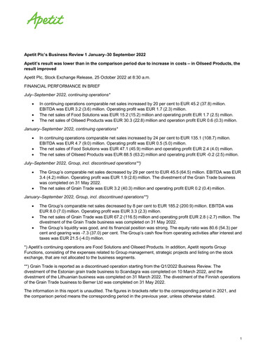 Thumbnail Apetit Oyj Quarterly Report 2022-q3