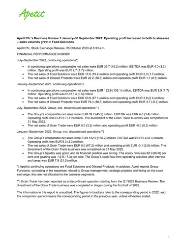 Thumbnail Apetit Oyj Quarterly Report 2023-q3