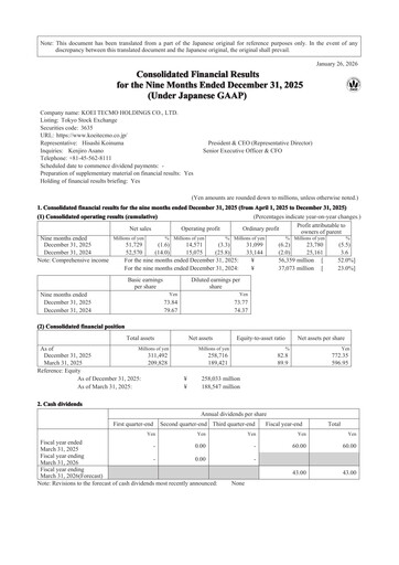 Thumbnail Koei Tecmo Quarterly Report 2025-q3