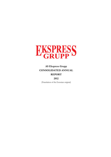 Miniature AS Ekspress Grupp Rapport annuel 2012