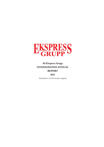 Miniature AS Ekspress Grupp Rapport annuel 2013