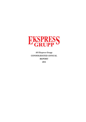 Miniature AS Ekspress Grupp Rapport annuel 2014