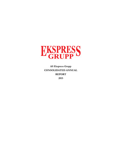 Miniature AS Ekspress Grupp Rapport annuel 2015