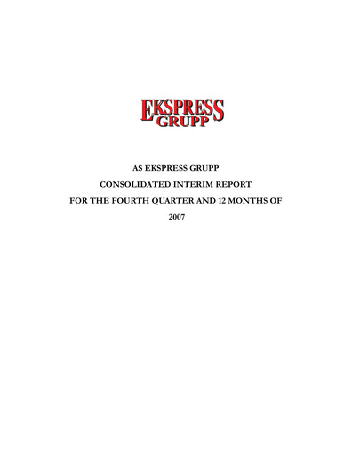 Thumbnail AS Ekspress Grupp Financial Report 2007