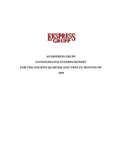 Thumbnail AS Ekspress Grupp Financial Report 2009