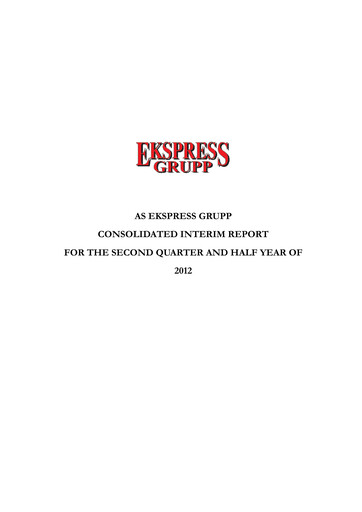 Thumbnail AS Ekspress Grupp Half-year Report 2012-h1