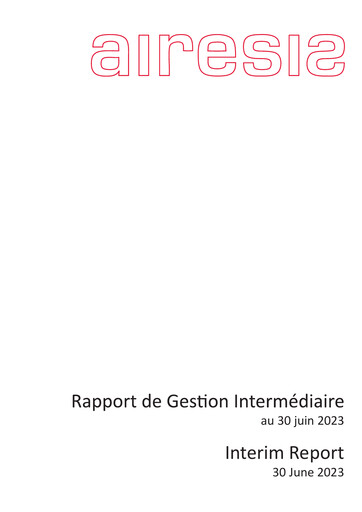 Miniature Airesis SA Rapport semestriel 2023-h1