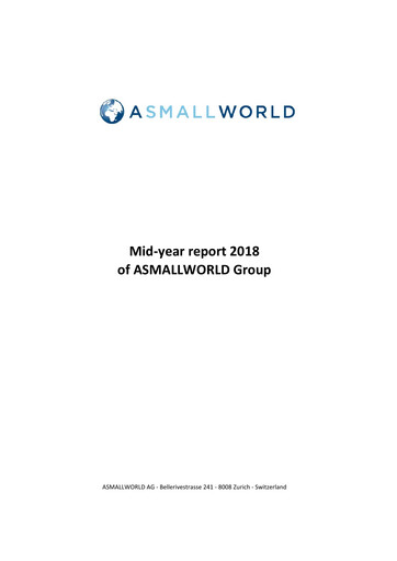 Miniature Asmallworld AG Rapport semestriel 2018-h1