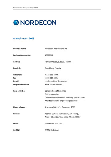 Thumbnail Nordecon AS Annual Report 2009