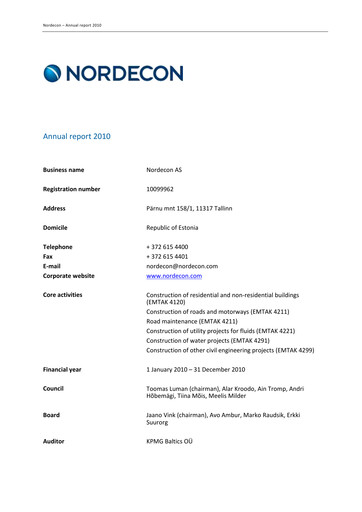 Thumbnail Nordecon AS Annual Report 2010