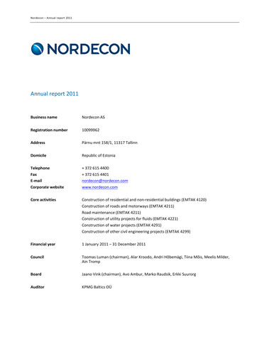 Thumbnail Nordecon AS Annual Report 2011