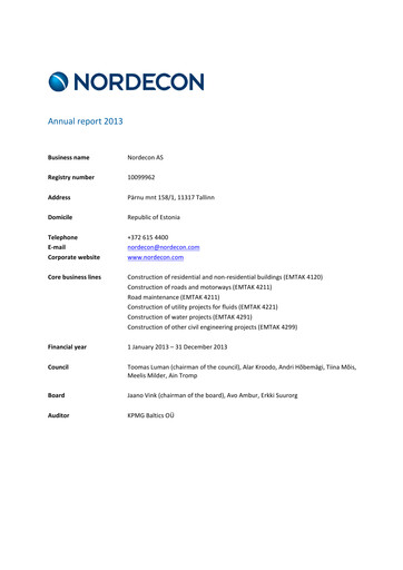 Thumbnail Nordecon AS Annual Report 2013