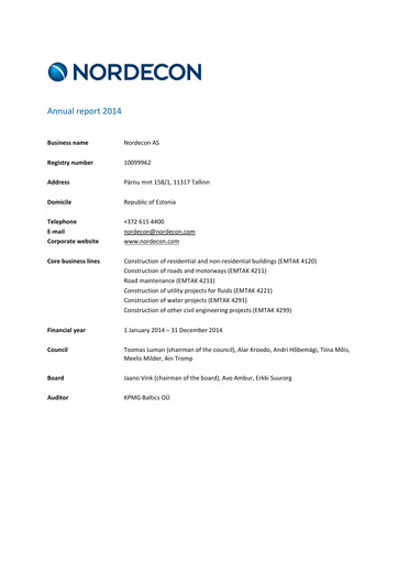 Thumbnail Nordecon AS Annual Report 2014