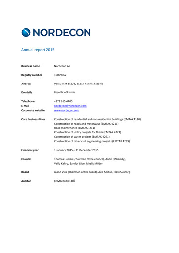 Thumbnail Nordecon AS Annual Report 2015