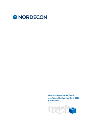 Thumbnail Nordecon AS Financial Report 2013