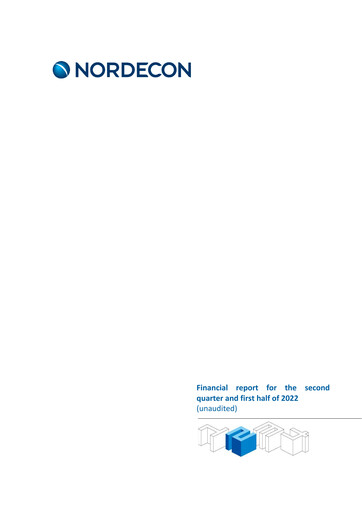 Thumbnail Nordecon AS Half-year Report 2022-h1