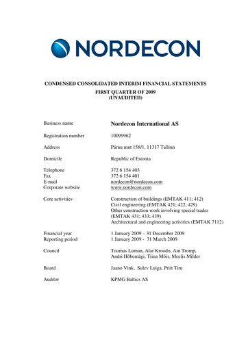 Thumbnail Nordecon AS Quarterly Report 2009-q1
