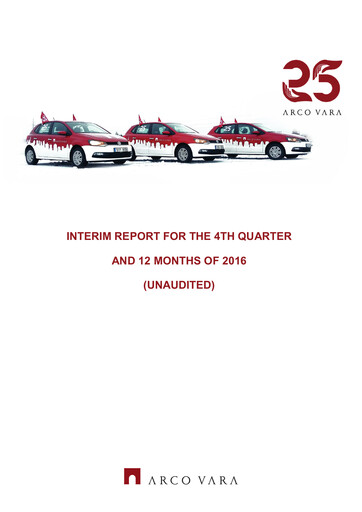 Miniature Arco Vara AS Rapport trimestriel 2016-q4