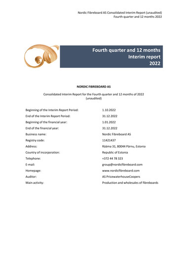 Vorschaubild Nordic Fibreboard AS Finanzbericht 2022
