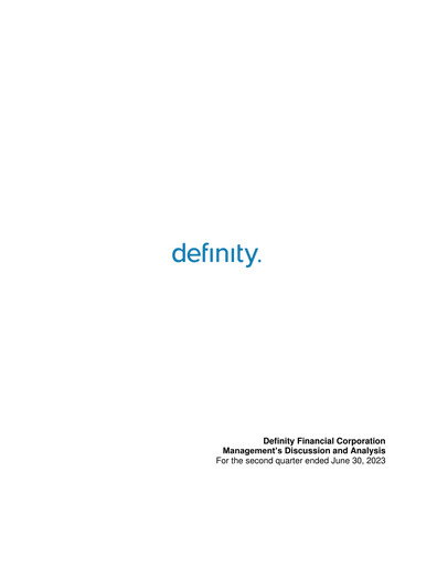 Vorschaubild Definity Financial Quartalsbericht 2023-q2