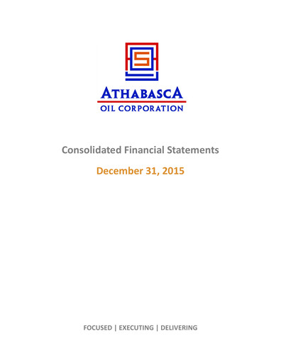 Thumbnail Athabasca Oil Corporation Financial Statement 2015