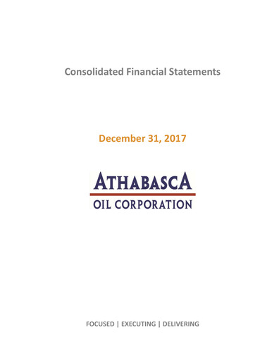 Thumbnail Athabasca Oil Corporation Financial Statement 2017