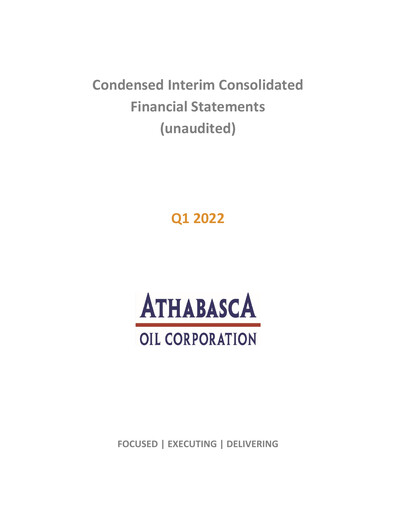 Thumbnail Athabasca Oil Corporation Financial Statement 2022-q1