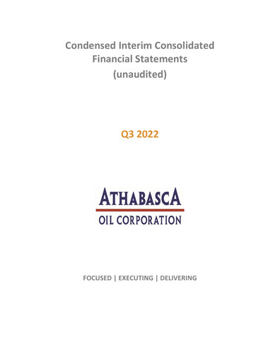 Thumbnail Athabasca Oil Corporation Financial Statement 2022-q3