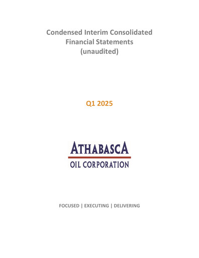 Thumbnail Athabasca Oil Corporation Financial Statement 2025-q1