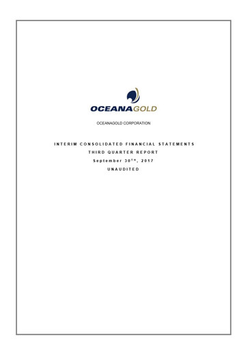 Thumbnail OceanaGold Financial Statement 2017-q3