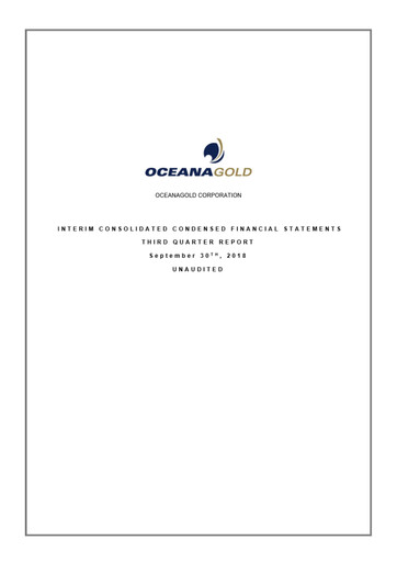 Thumbnail OceanaGold Financial Statement 2018-q3