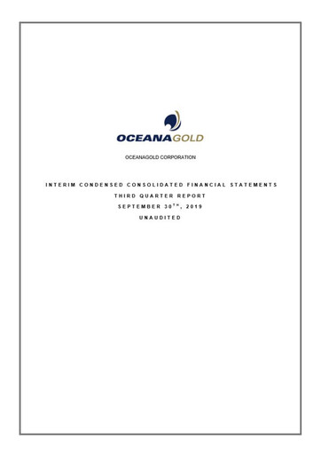 Thumbnail OceanaGold Financial Statement 2019-q3
