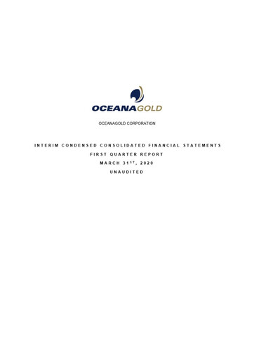 Thumbnail OceanaGold Financial Statement 2020-q1