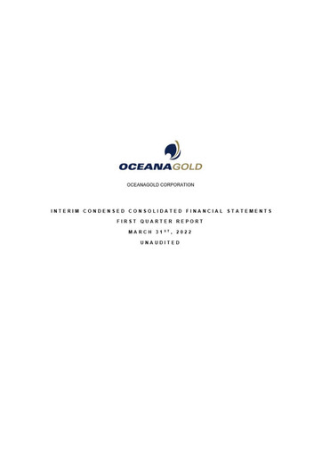 Thumbnail OceanaGold Financial Statement 2022-q1