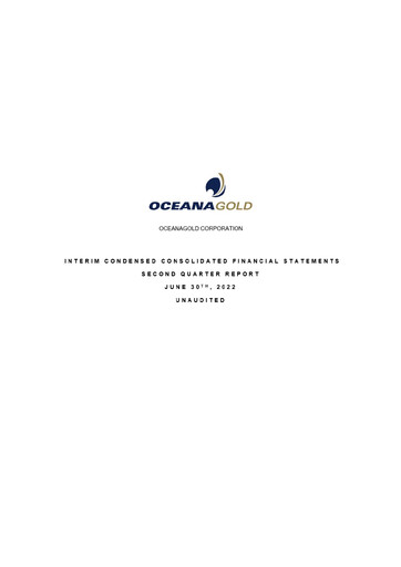 Thumbnail OceanaGold Financial Statement 2022-q2